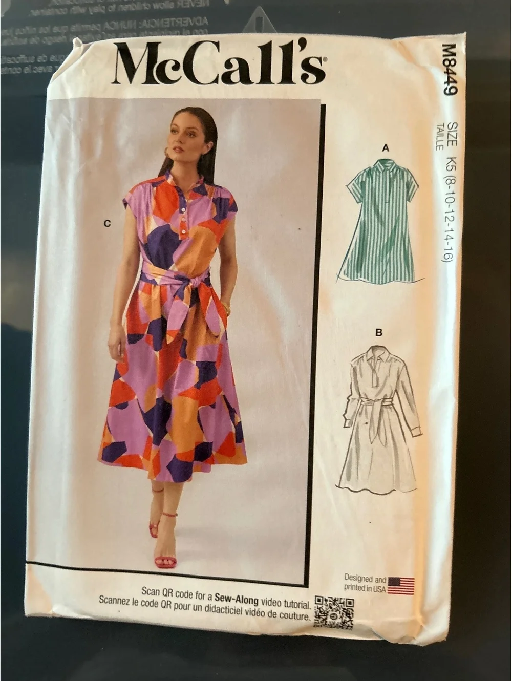 McCall's M8449 Women's Dress Sewing Pattern - Sizes 8-16